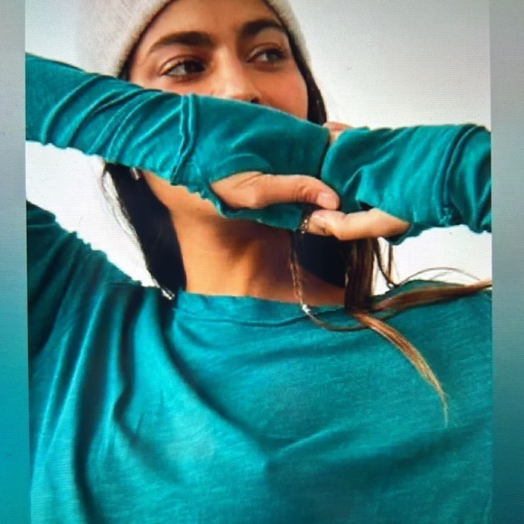Free People Arden Tee Color Deep Teal Size Large - Picture 4 of 5